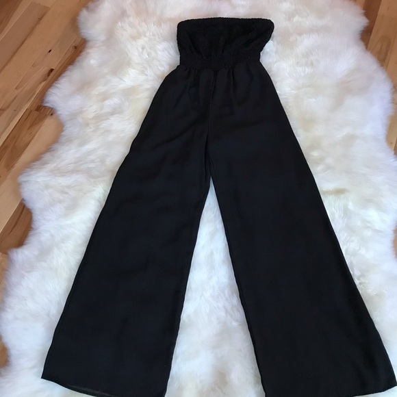 Monteau Pants - Monteau  Strapless Lace Top Jumpsuit